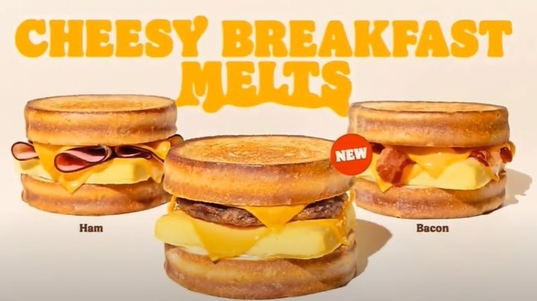 Trio of BK breakfast melts displayed