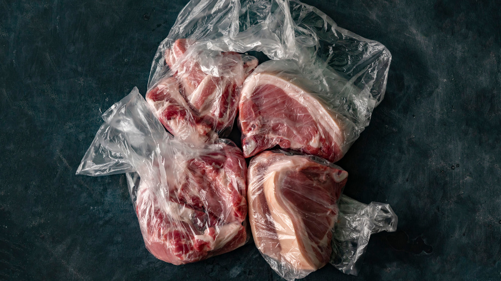 Meat in a plastic bag
