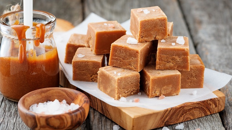 Salted caramels and caramel sauce.