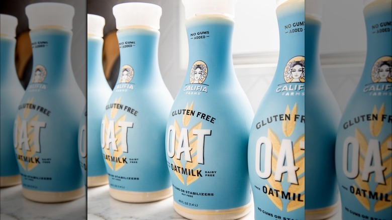 Bottles of Califia Farms oat milk