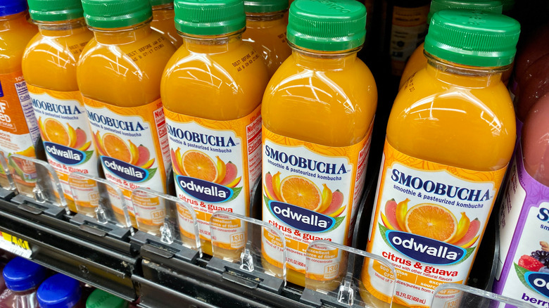 Odwalla smoothies on store shelf