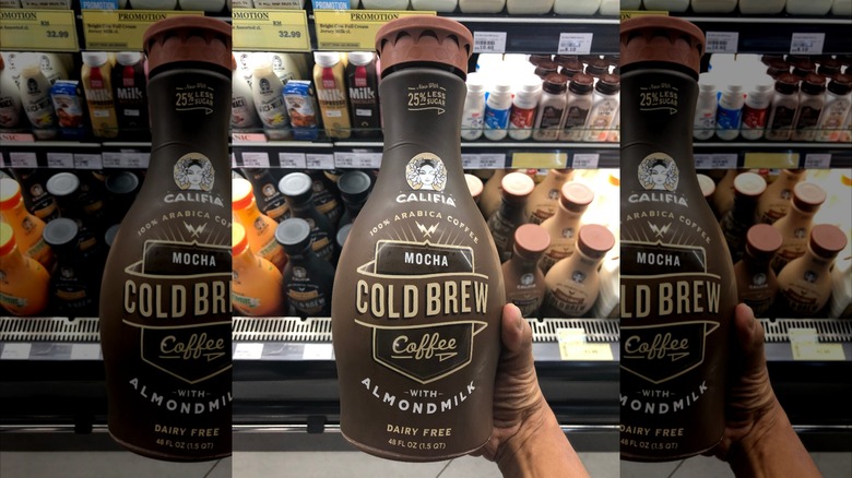 Person holding bottle of Califia Farms cold brew