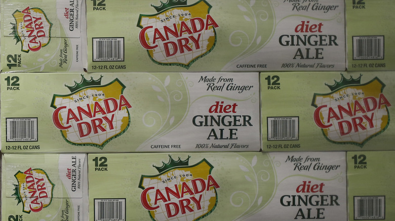 Boxes of Canada Dry diet ginger ale