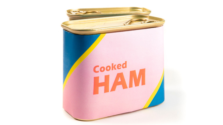 containers of canned ham