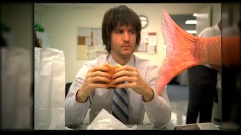 Man in commercial with fish tail