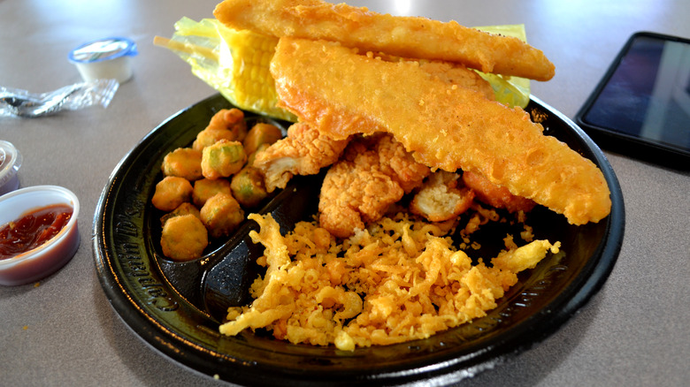 Fish meal with cracklins 