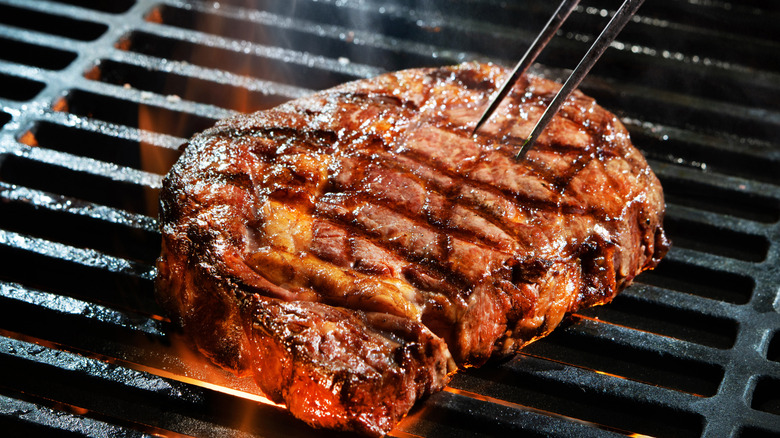 steak on the grill