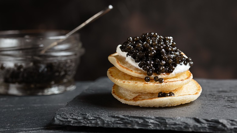 caviar on blini