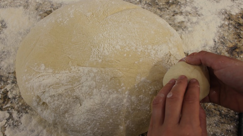 Challah dough with hafrashat piece