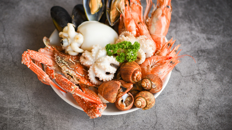 Plate of seafood 