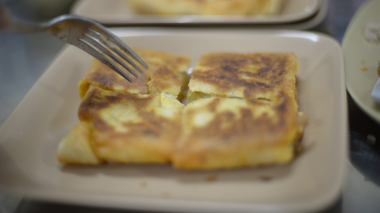 Roti on a white plate