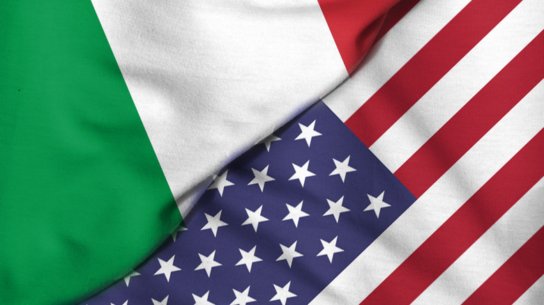 italian and american flags