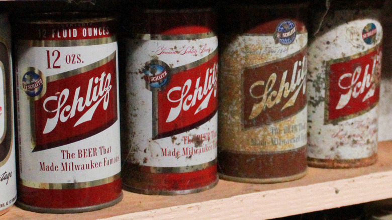 Schlitz beer cans