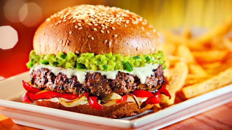 Chili's burger with guacamole