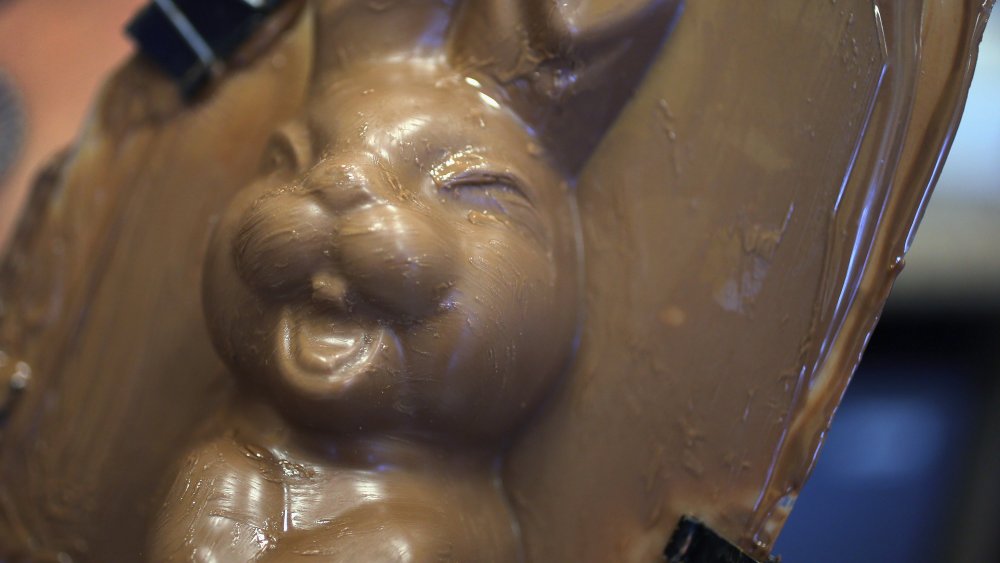 Laughing chocolate easter bunny