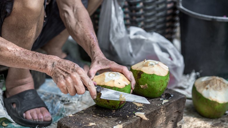 prepping coconut