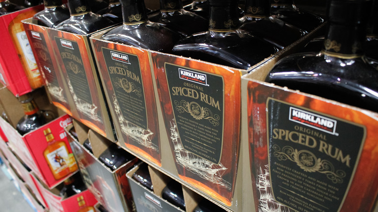 Kirkland Signature spiced rum bottles