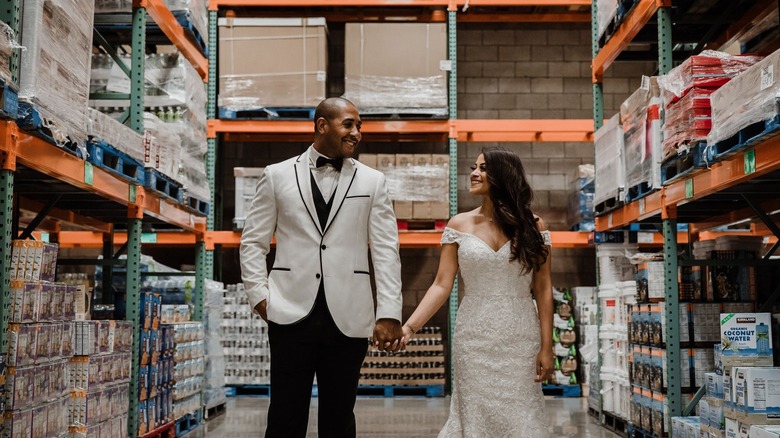 wedding couple at costco