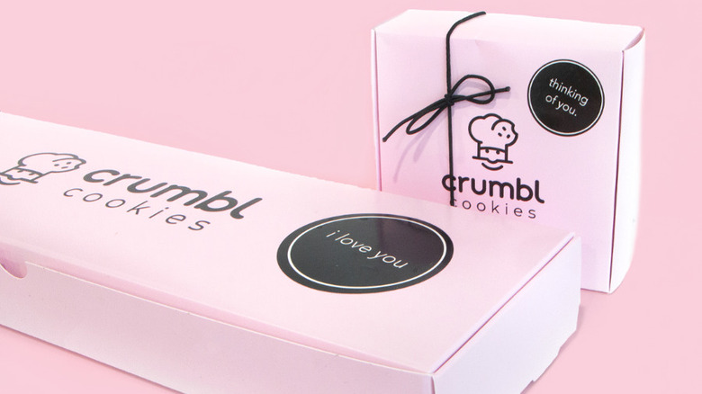 Crumbl's famous pink boxes