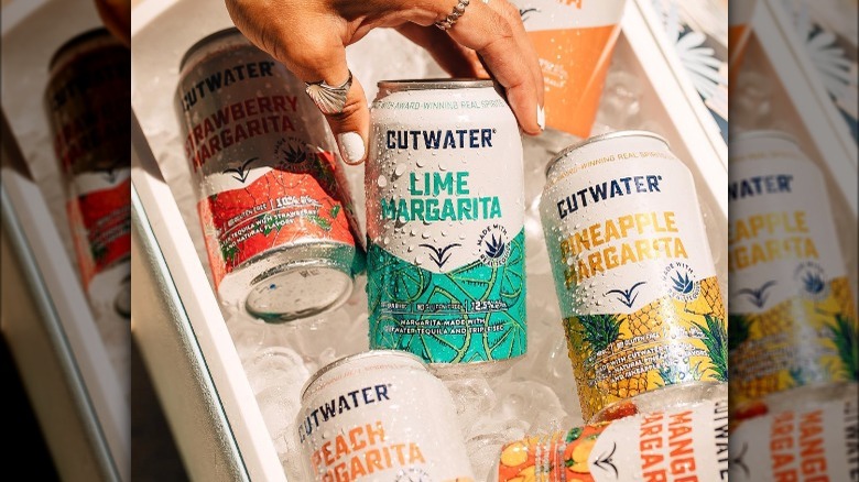 Cooler with Cutwater canned cocktails