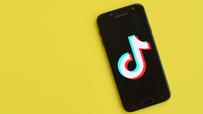 Tiktok logo on cell phone