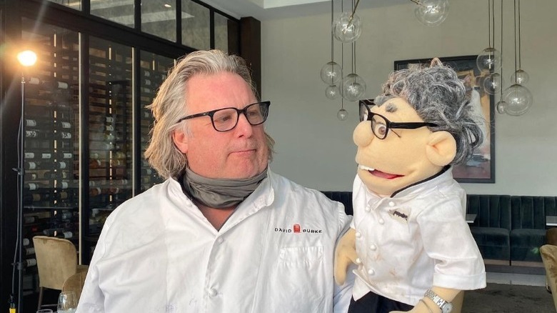 David Burke with his reliable sous chef, Lefto