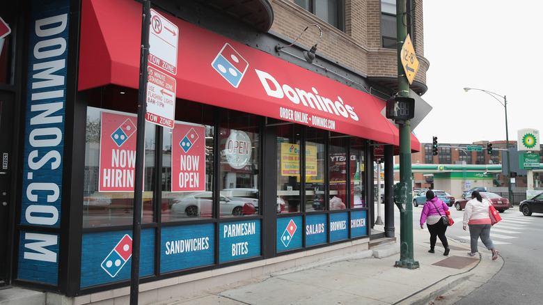 The exterior of a Domino's