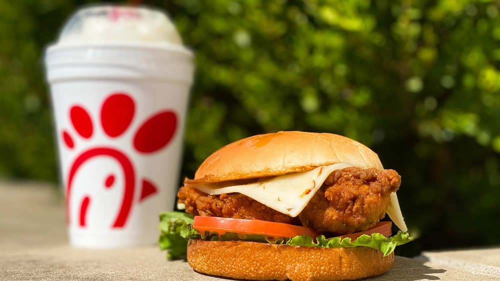 Chick-fil-A spicy chicken sandwich milkshake