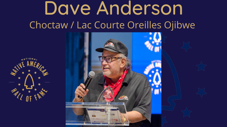 Dave Anderson at podium, Native American hall of fame