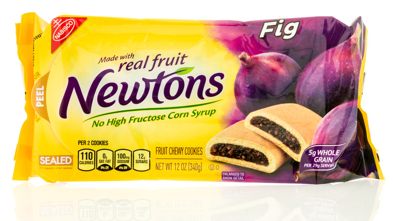 Fig Newton package on white background