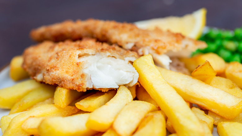 fried fish cut in half