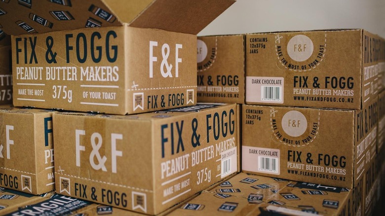 Boxes of Fix & Fogg peanut butter