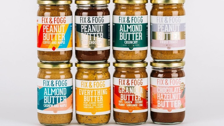 jars of Fix & Fogg nut butter flavors