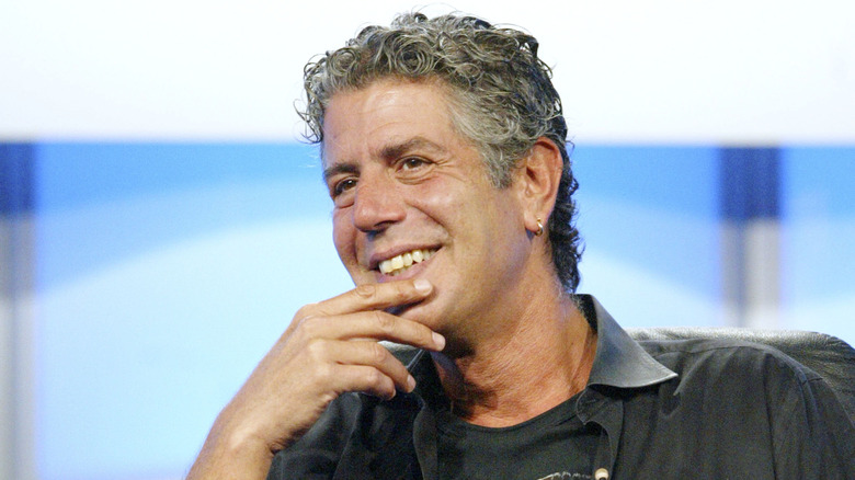 Anthony Bourdain with an earring