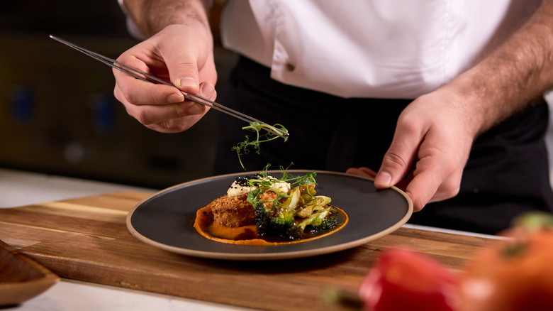 chef preparing salad