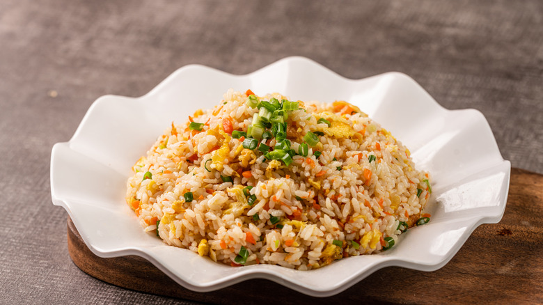 Egg fried rice in bowl 
