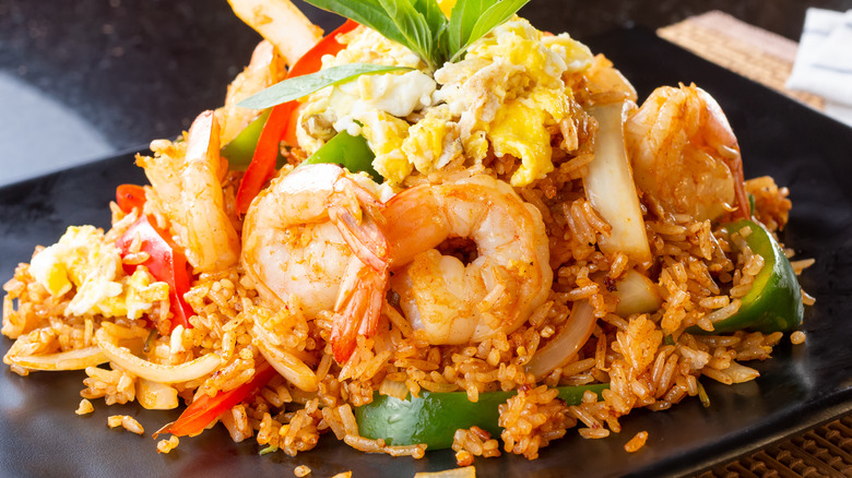 Thai fried rice on plate 