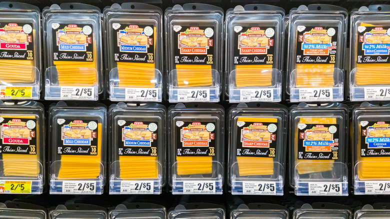 wall of cheese at H-E-B