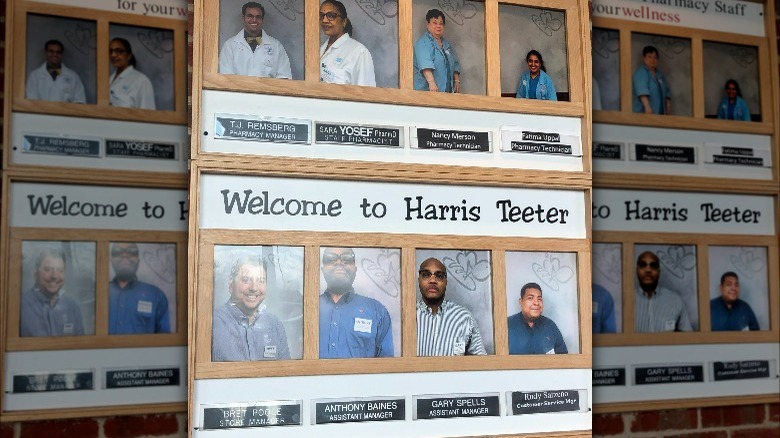 wall of Harris Teeter employees