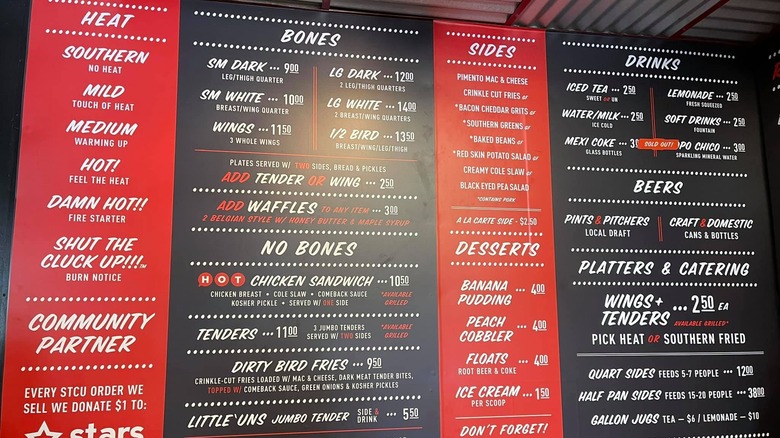 HATTIE B'S nashville hot chicken restaurant menu heat levels spicy 