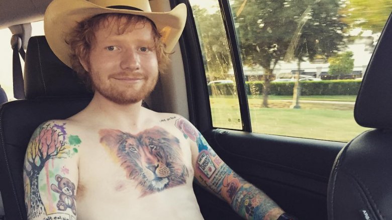 ed sheeran with heinz tattoo