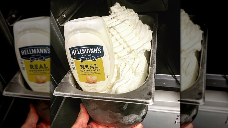 Hellmann's bottle and ice cream