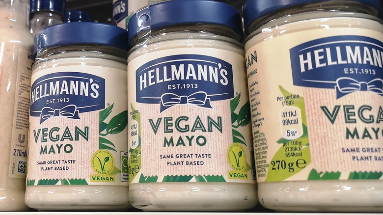 Hellmann's vegan mayo on shelf