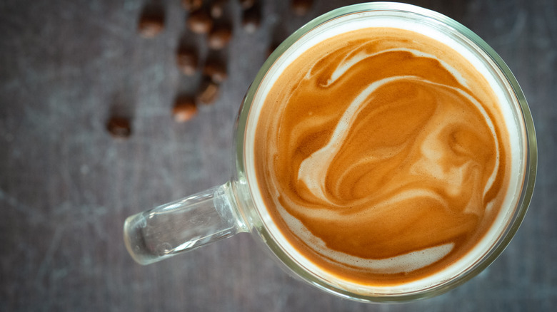 foam swirl in coffee