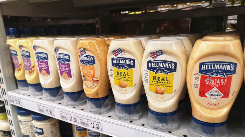 Hellmann's Mayo on grocery store shelf