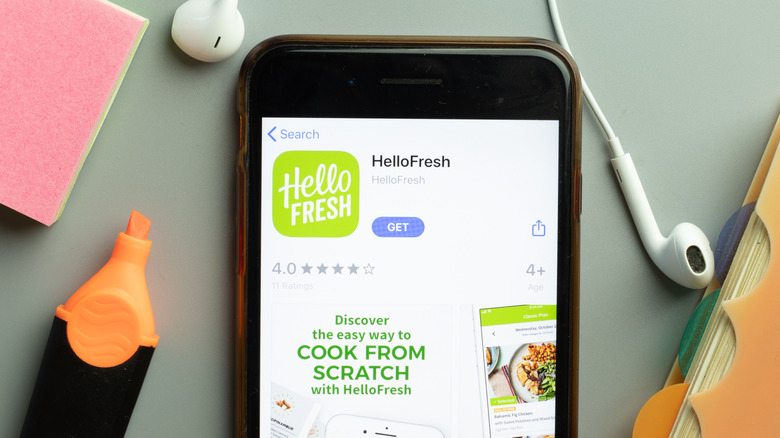 HelloFresh app on phone