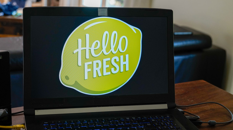 HelloFresh logo on computer screen