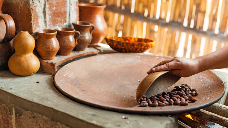 hand roasting cacao