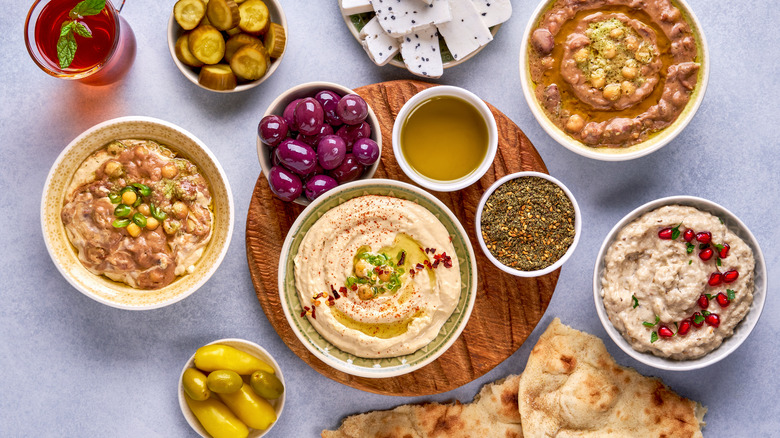 hummus and mezze bowls