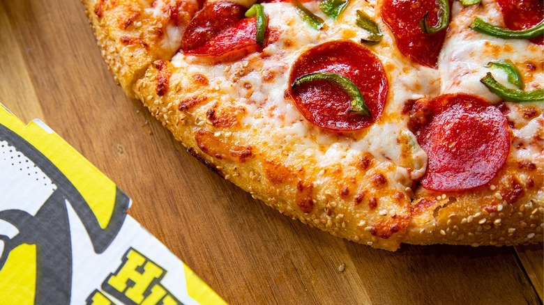 Close-up pizza crust 